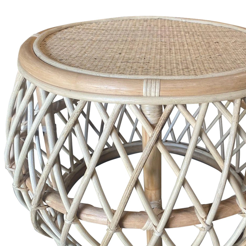 Cargue la imagen en el visor de la galería, Mesa De Centro Circular de Rattan Color Natural KARINA-33008 CasaEaster