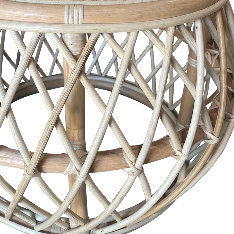 Cargue la imagen en el visor de la galería, Mesa De Centro Circular de Rattan Color Natural KARINA-33008 CasaEaster