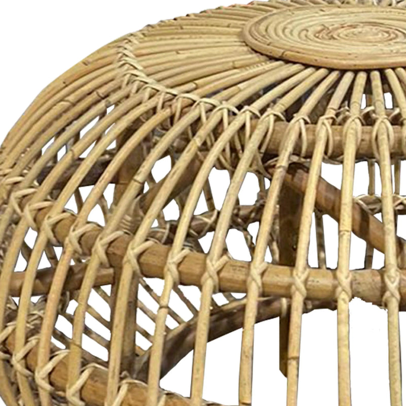 Cargue la imagen en el visor de la galería, Mesa De Centro Circular de Rattan Color Natural TOBA -32880 CasaEaster