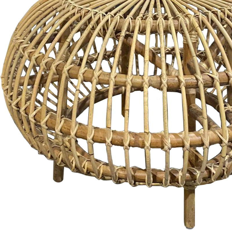 Cargue la imagen en el visor de la galería, Mesa De Centro Circular de Rattan Color Natural TOBA -32880 CasaEaster