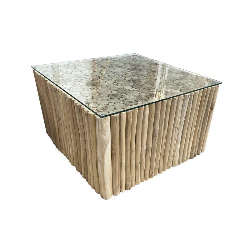 Cargue la imagen en el visor de la galería, Mesa De Centro Cuadrada Color Natural STICK-130596 CasaEaster