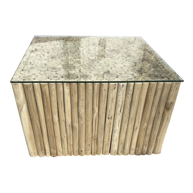 Cargue la imagen en el visor de la galería, Mesa De Centro Cuadrada Color Natural STICK-130596 CasaEaster