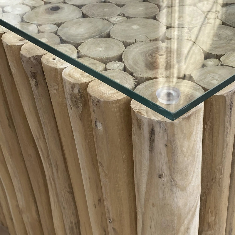 Cargue la imagen en el visor de la galería, Mesa De Centro Cuadrada Color Natural STICK-130596 CasaEaster