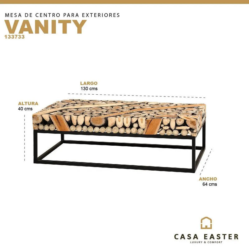 Cargue la imagen en el visor de la galería, Mesa De Centro Rectangular Color Natural VANITY-133733 CasaEaster