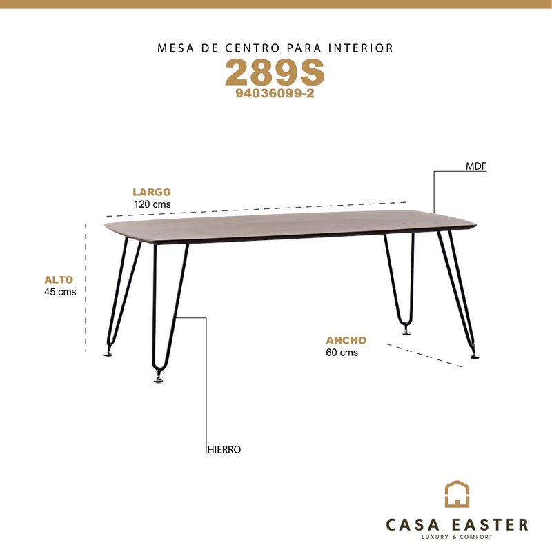 Cargue la imagen en el visor de la galería, Mesa De Centro Rectangular Color Negro Con Cafe-289S-94036099-2 CasaEaster