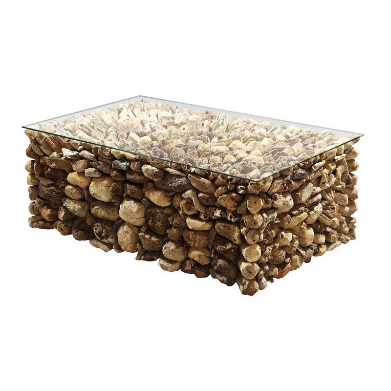 Cargue la imagen en el visor de la galería, Mesa De Centro Rectangular 1.13 M de Madera de Mangle natural BAKAU-131032