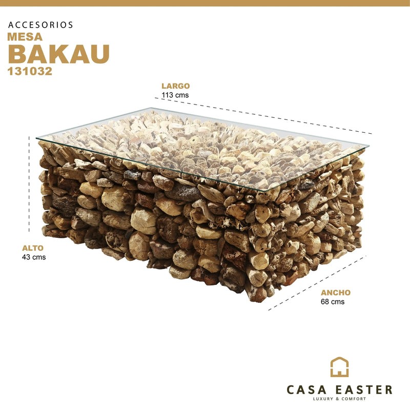 Cargue la imagen en el visor de la galería, Mesa De Centro Rectangular de Madera de Mangle natural BAKAU-131032 CasaEaster