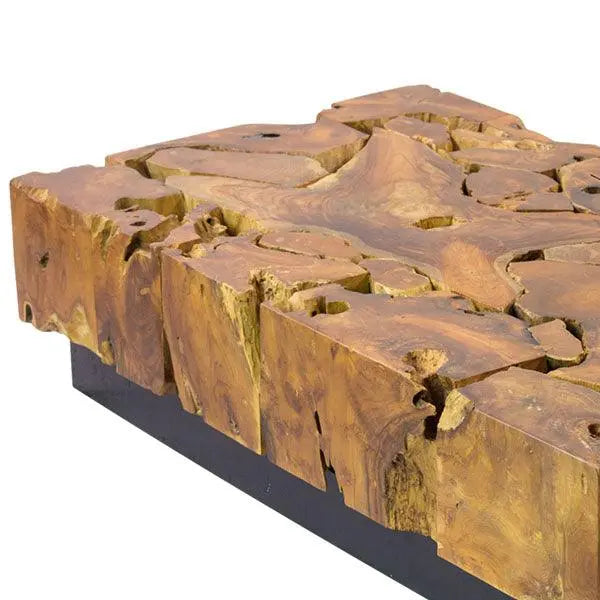 Cargue la imagen en el visor de la galería, Mesa De Centro Rectangular de Madera de Teca Color Natural GALATSI-133899 CasaEaster