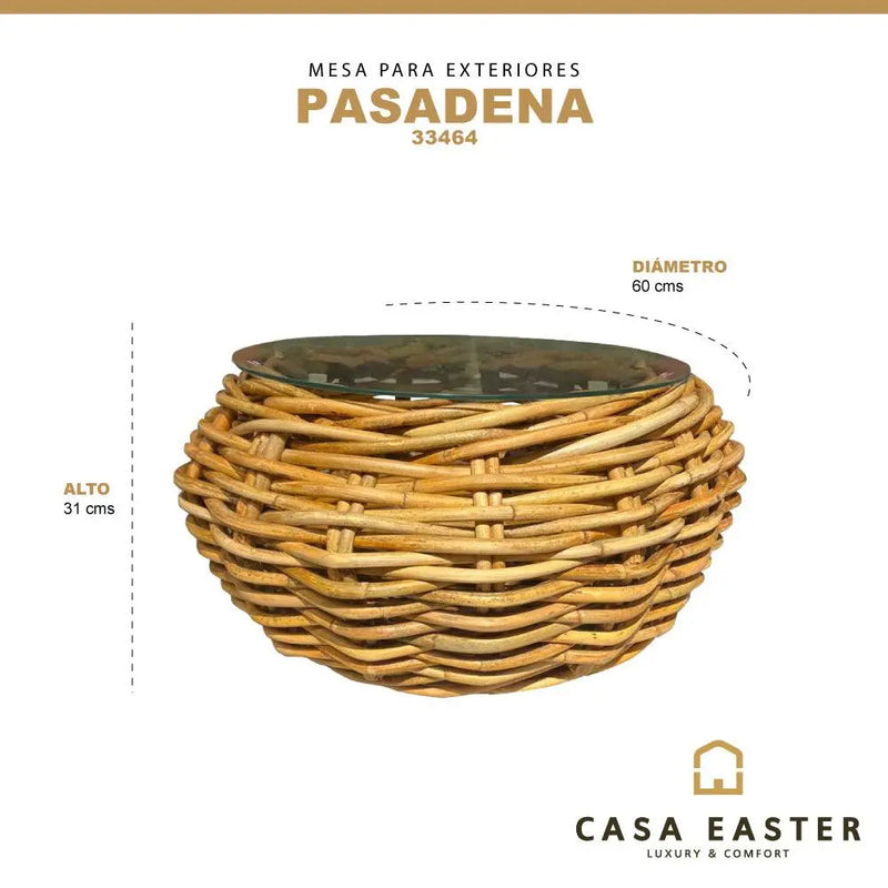 Cargue la imagen en el visor de la galería, Mesa De Centro de Estructura de Rattan Color Natural PASADENA - 33464 CasaEaster