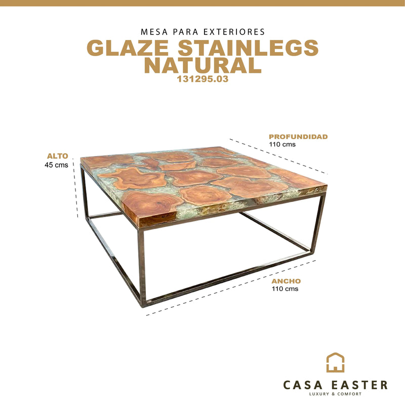 Cargue la imagen en el visor de la galería, Mesa De Centro de Madera Teca Color Natural GLAZE STAINLEGS- 131295.03 CasaEaster