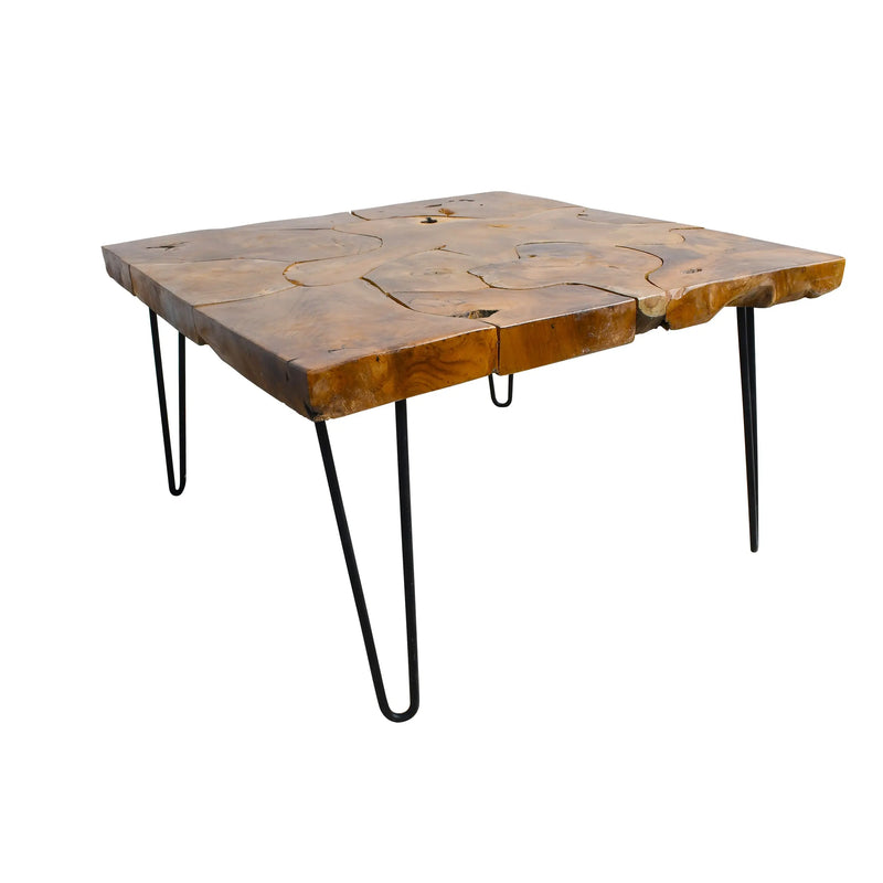 Cargue la imagen en el visor de la galería, Mesa De Centro de Madera Teca Color Natural SLICES- 134113 CasaEaster