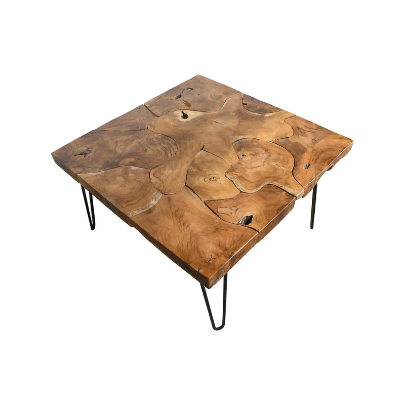 Cargue la imagen en el visor de la galería, Mesa De Centro de Madera Teca Color Natural SLICES- 134113 CasaEaster