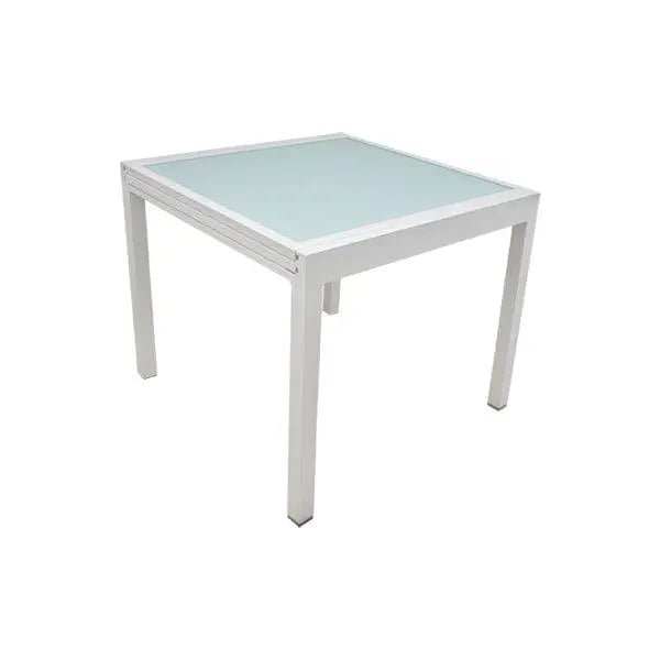 Cargue la imagen en el visor de la galería, Mesa De Comedor expandible 90 cms / 1.8 M para interior y exterior de Aluminio Color Blanco MARQUINIO - HTL2