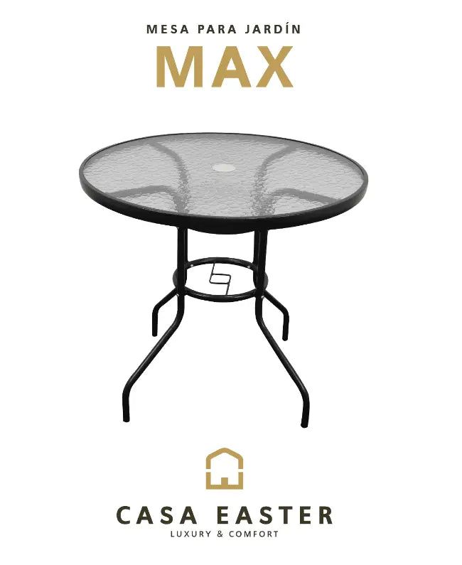 Cargue la imagen en el visor de la galería, Mesa De Cristal Redonda 80 cms para exterior e interior MAX-SH1109