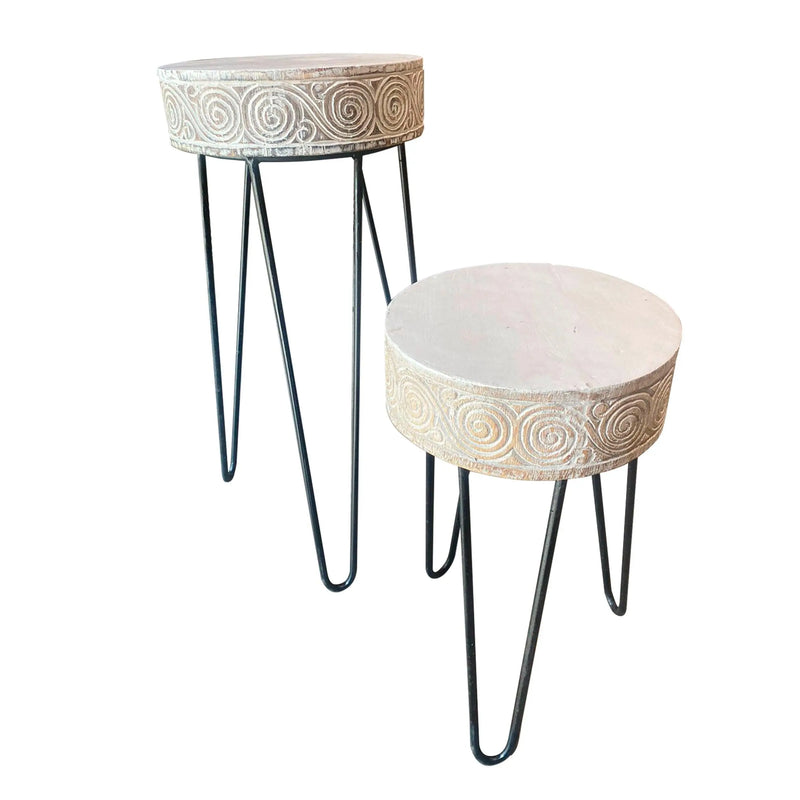 Cargue la imagen en el visor de la galería, Mesa Decorativa para exterior e interio Color Blanco TORAJA -134218 CasaEaster