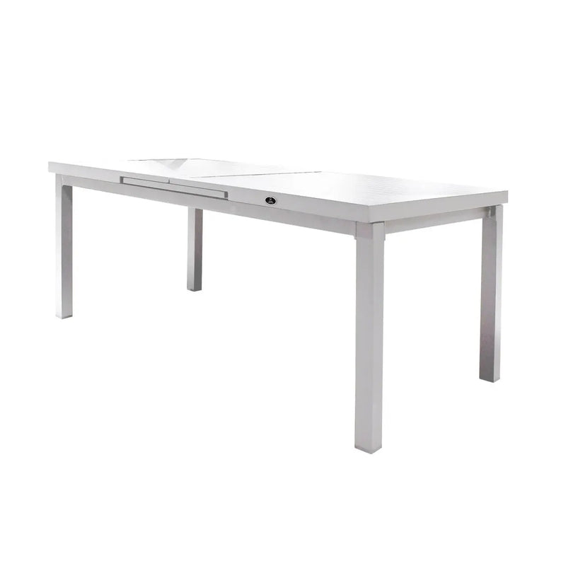Cargue la imagen en el visor de la galería, Mesa Expandible de Comedor 1.8 M / 2.4 M para interior y exterior de Aluminio Color Blanco NIKOLA-MMWH