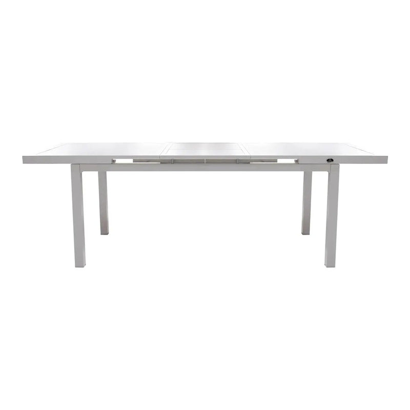 Cargue la imagen en el visor de la galería, Mesa Expandible de Comedor 1.8 M / 2.4 M para interior y exterior de Aluminio Color Blanco NIKOLA-MMWH