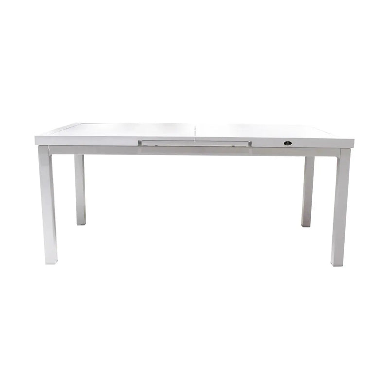 Cargue la imagen en el visor de la galería, Mesa Expandible de Comedor 1.8 M / 2.4 M para interior y exterior de Aluminio Color Blanco NIKOLA-MMWH