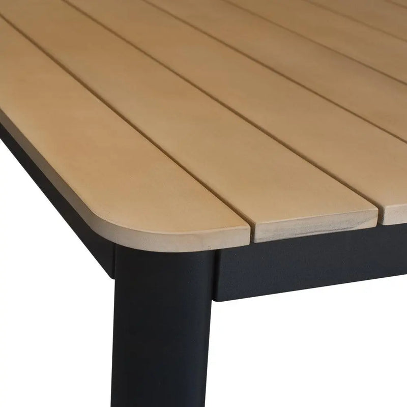 Cargue la imagen en el visor de la galería, Mesa Rectangular 2.1 M de Comedor para exterior de Madera Teca Color Carbon CARGO- 74535