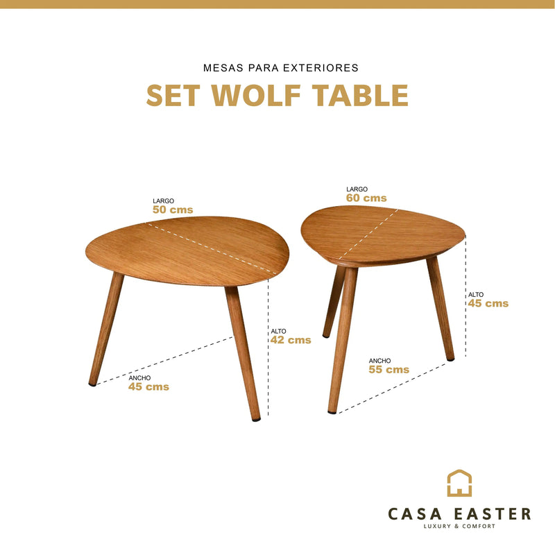 Cargue la imagen en el visor de la galería, Mesa (set) Bistro Circular Color Natural WOLF-wtbl CasaEaster