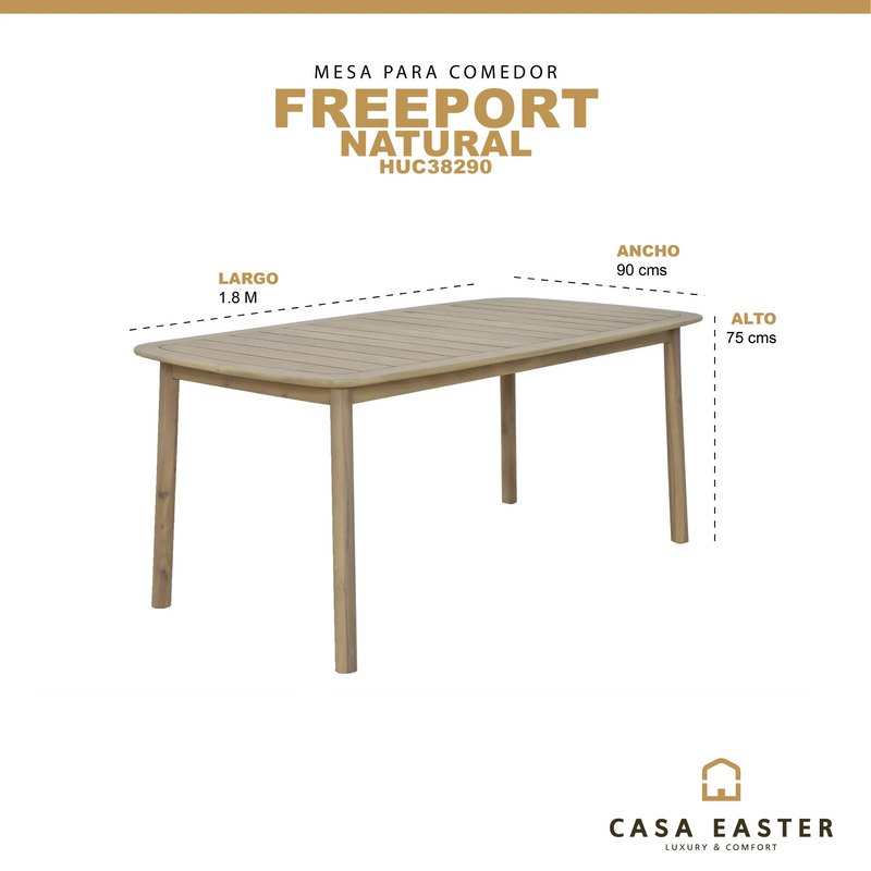 Cargue la imagen en el visor de la galería, Mesa baja Madera Freeport 1.80*90 - HUC38290 CasaEaster