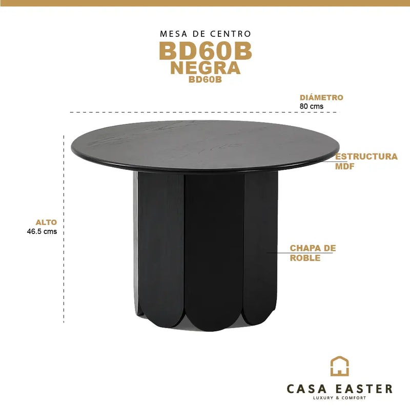 Cargue la imagen en el visor de la galería, Mesa de Centro BD60B Color negra - BD60B CasaEaster