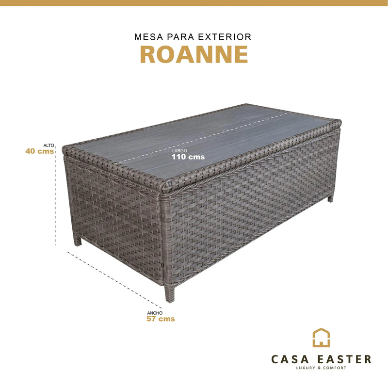 Cargue la imagen en el visor de la galería, Mesa de Centro de Rattan Color Carbon ROANNE-HUC-967- CasaEaster