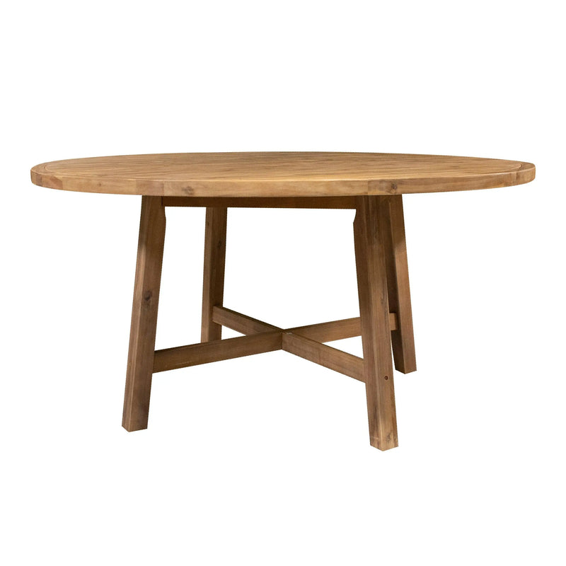 Cargue la imagen en el visor de la galería, Mesa de Comedor De Madera Teca Redonda 1.5 M Color Natural RIMINI-HUC207-1