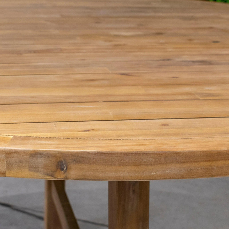 Cargue la imagen en el visor de la galería, Mesa de Comedor De Madera Teca Redonda 1.5 M Color Natural RIMINI-HUC207-1