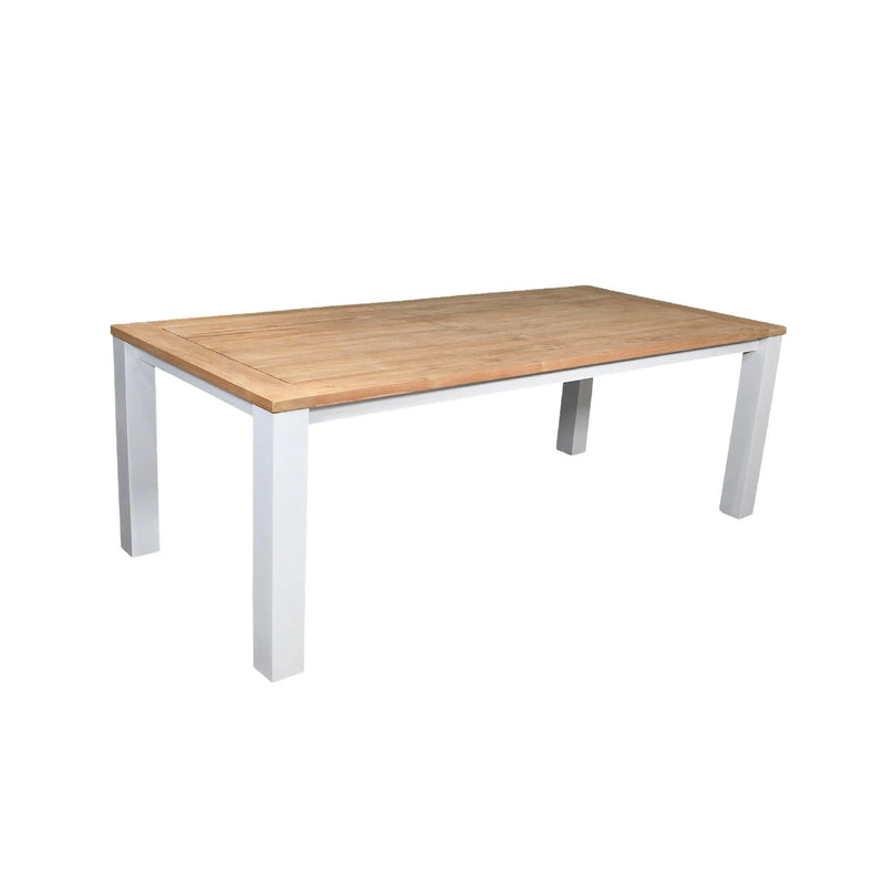 Cargue la imagen en el visor de la galería, Mesa de Comedor Rectangular 2.2 M De Madera Teca Color Blanco CLAY-55628C