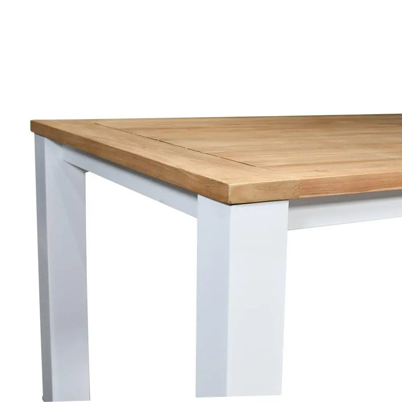 Cargue la imagen en el visor de la galería, Mesa de Comedor Rectangular 2.2 M De Madera Teca Color Blanco CLAY-55628C