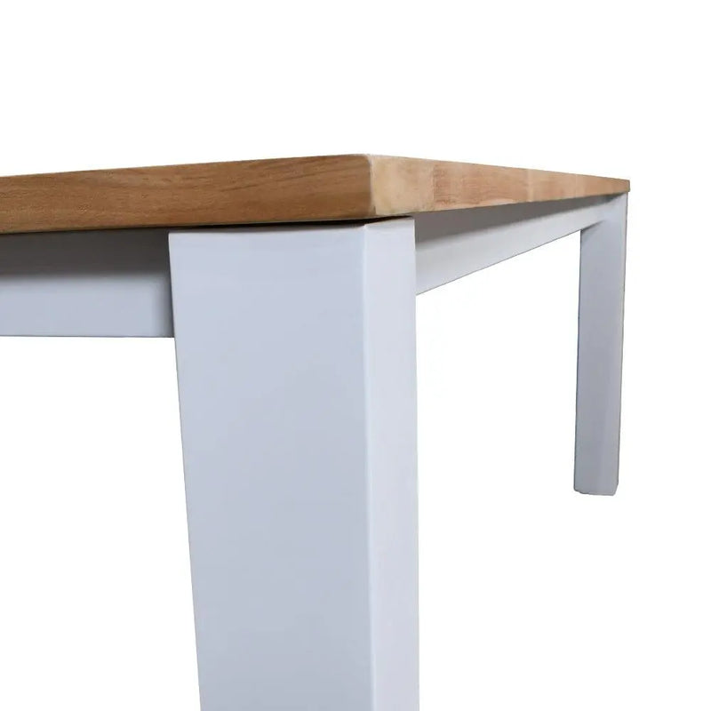Cargue la imagen en el visor de la galería, Mesa de Comedor Rectangular 2.2 M De Madera Teca Color Blanco CLAY-55628C