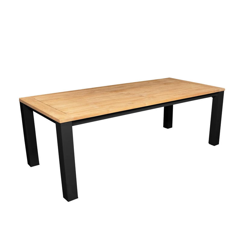 Cargue la imagen en el visor de la galería, Mesa de Comedor Rectangular 2.2 M de Madera Teca Color Carbon CLAY -55269