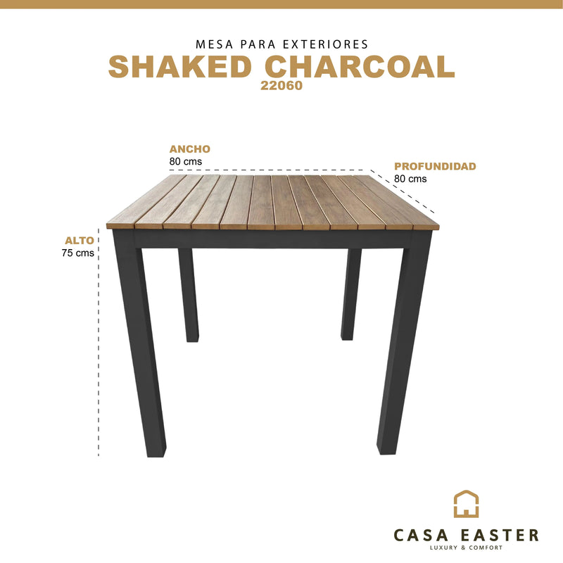 Cargue la imagen en el visor de la galería, Mesa de Comedor 80X80 de Aluminio Color Carbon SHAKED - 22060