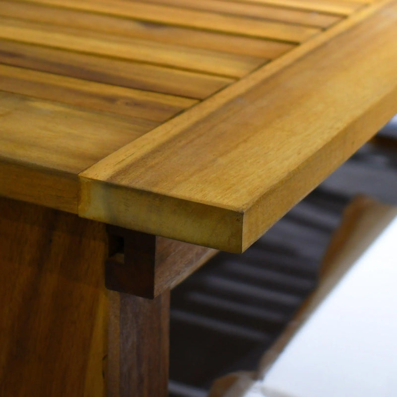 Cargue la imagen en el visor de la galería, Mesa de Comedor Rectangular 2.03 M de Madera Acacia Color natural ALAGON -HUC