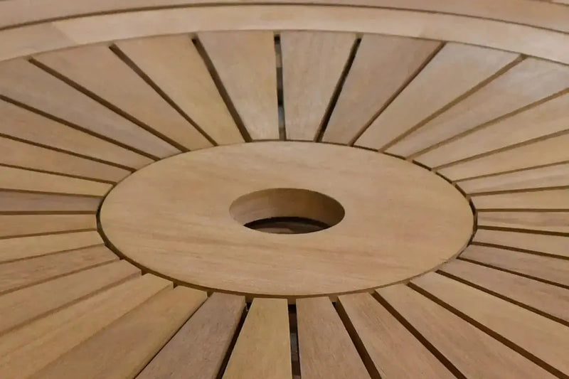 Cargue la imagen en el visor de la galería, Mesa de Comedor Redonda 1.8 M para Exterior e Interior estilo redonda Color Natural SUN -HUC280951