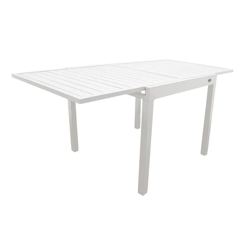 Cargue la imagen en el visor de la galería, Mesa de Comedor Expandible Baluteli 1.8 M para interior y exterior de Aluminio Color Blanco - HL3