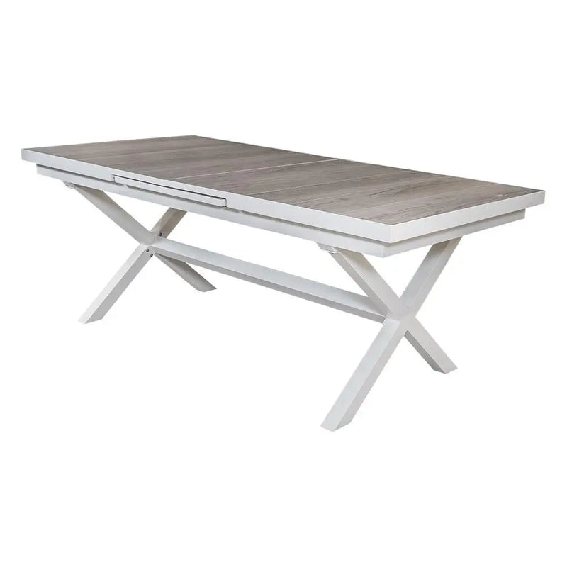 Cargue la imagen en el visor de la galería, Mesa de Comedor Expandible 2 M / 2.6 M para interior y exterior de Aluminio Color Blanco SULTAN -TABLE2.1