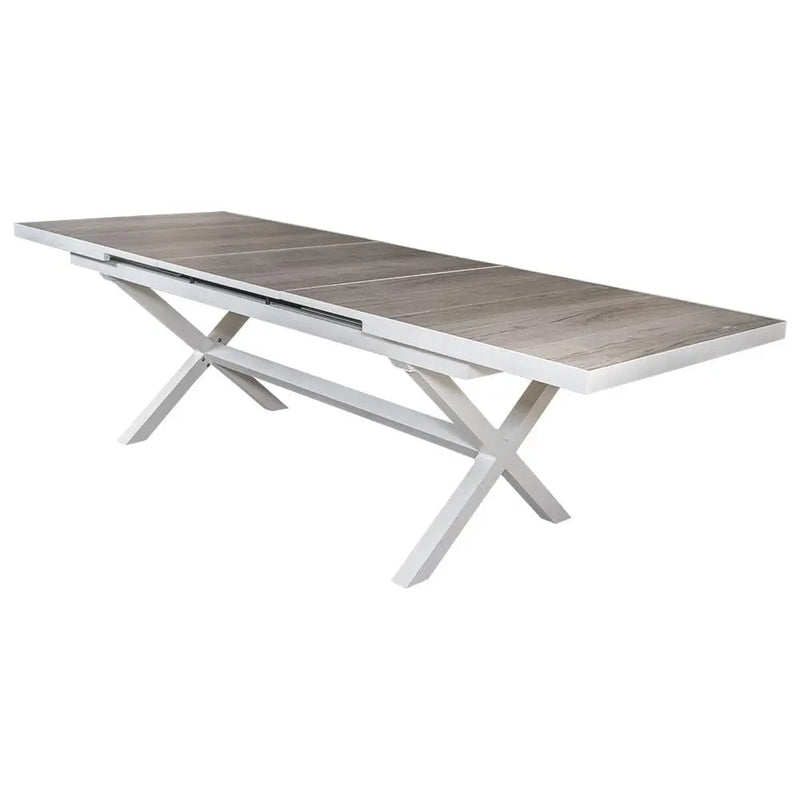 Cargue la imagen en el visor de la galería, Mesa de Comedor Expandible 2 M / 2.6 M para interior y exterior de Aluminio Color Blanco SULTAN -TABLE2.1