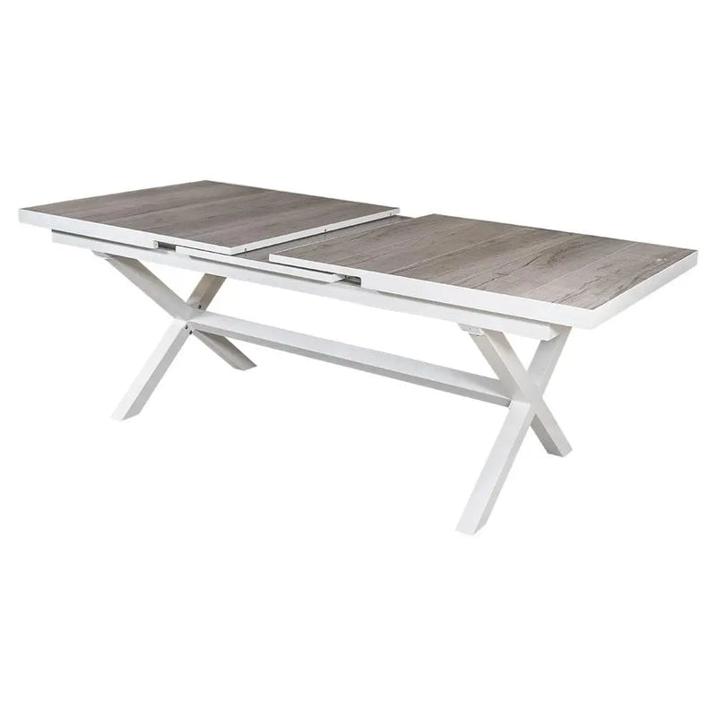 Cargue la imagen en el visor de la galería, Mesa de Comedor Expandible 2 M / 2.6 M para interior y exterior de Aluminio Color Blanco SULTAN -TABLE2.1