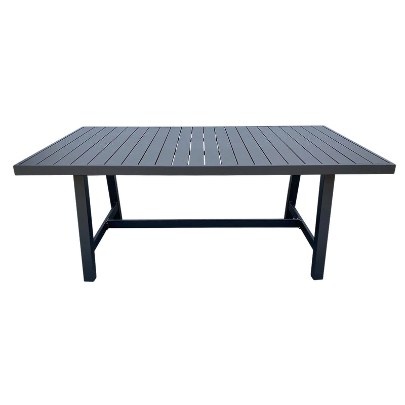 Cargue la imagen en el visor de la galería, Mesa de Comedor para interior y exterior de Aluminio Color Carbon ANCONA-75741 CasaEaster