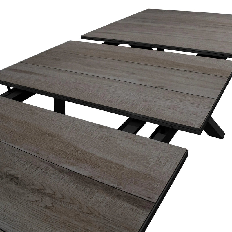 Cargue la imagen en el visor de la galería, Mesa de Comedor Expandible 2 M / 2.6 M para interior y exterior de Aluminio Color Negro SULTAN-44653T2-C