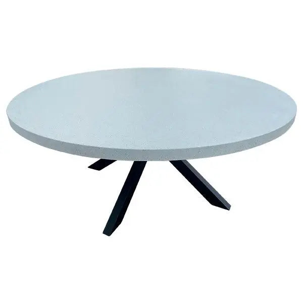 Cargue la imagen en el visor de la galería, Mesa de Comedor para interior y exterior estilo redonda Color Blanco ANCONA- 75663 CasaEaster