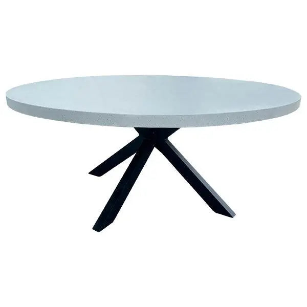 Cargue la imagen en el visor de la galería, Mesa de Comedor para interior y exterior estilo redonda Color Blanco ANCONA- 75663 CasaEaster