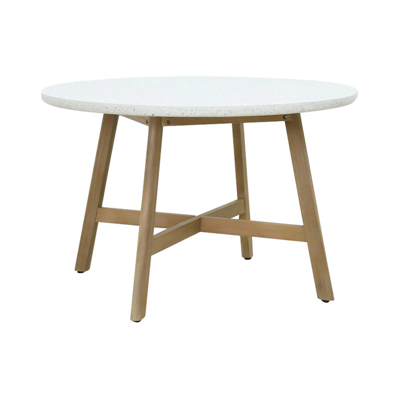Cargue la imagen en el visor de la galería, Mesa de Comedor para interior y exterior estilo redonda Color Blanco TALARA-HUC28310 CasaEaster