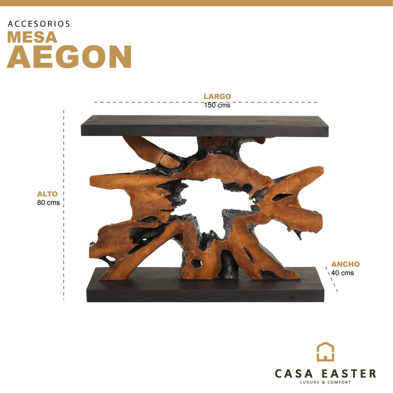 Cargue la imagen en el visor de la galería, Mesa de Recibidor 1.5 M para interior Color Natural- Negro AEGON CONSOLE-133663