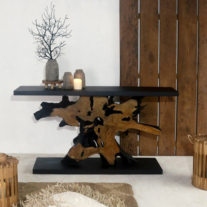 Cargue la imagen en el visor de la galería, Mesa de Recibidor 1.5 M para interior Color Natural- Negro AEGON CONSOLE-133663