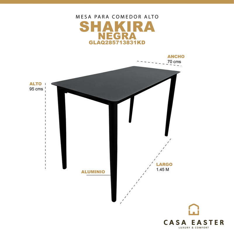 Cargue la imagen en el visor de la galería, Mesa de barra de Aluminio- Shakira - GLAQ285713831KD CasaEaster