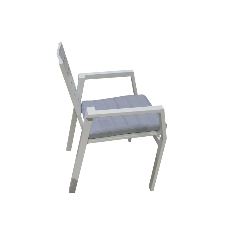 Cargue la imagen en el visor de la galería, Comedor de Aluminio expandible Nikola blanco 1.8 M / 2.4 M+ 6 sillas Swiss blancas