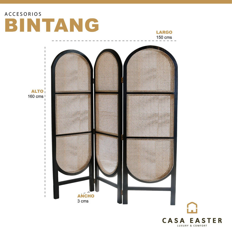 Cargue la imagen en el visor de la galería, Biombo Black/Natural BINTAG PARAVAN-124398